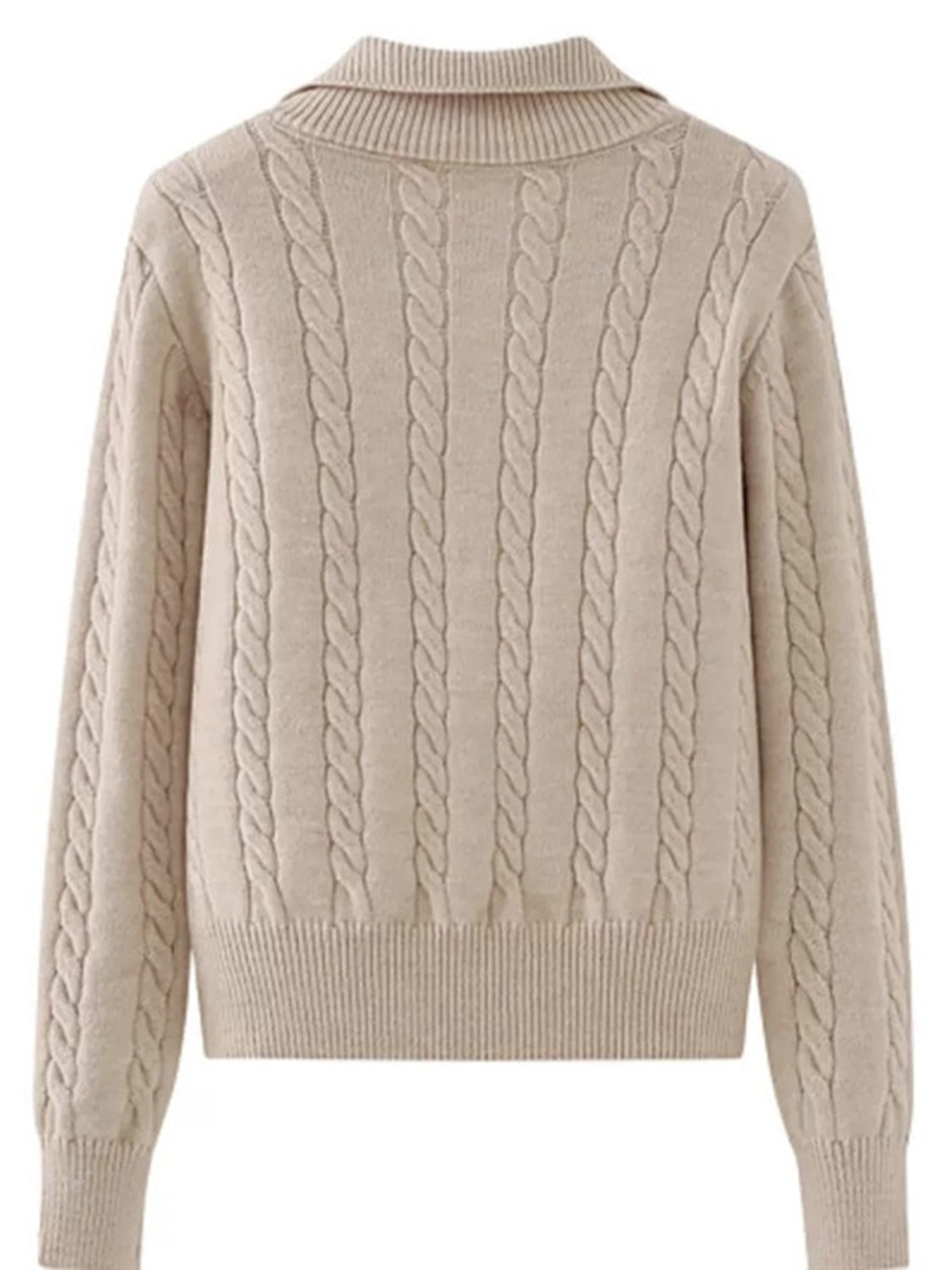 Lena Cable-Knit Half Zip Sweater