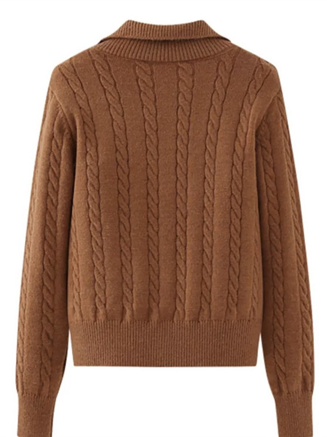 Lena Cable-Knit Half Zip Sweater