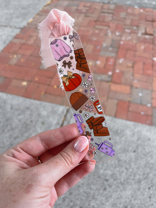 Cozy Autumn Bookmark