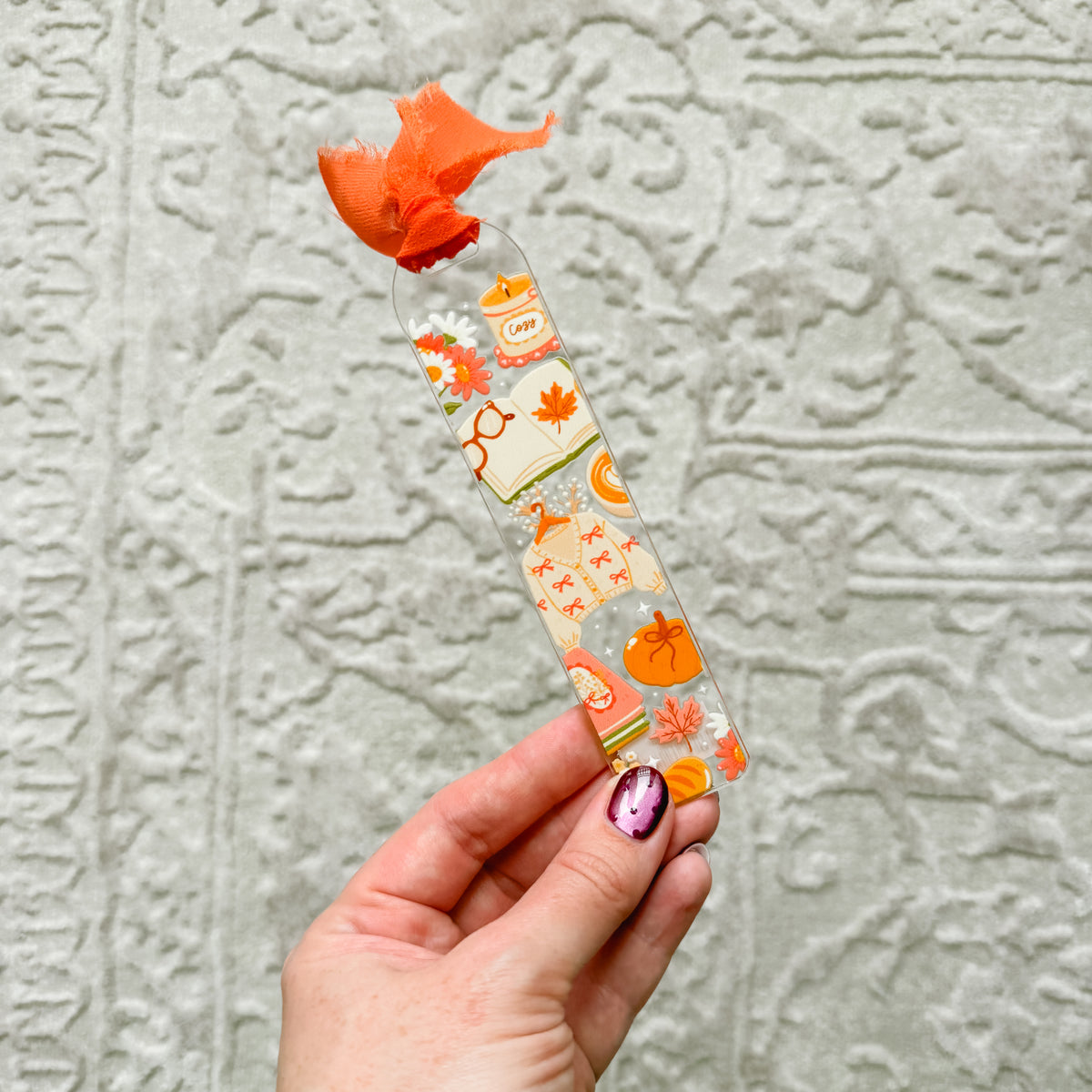 Cute Fall Reading Bookmark