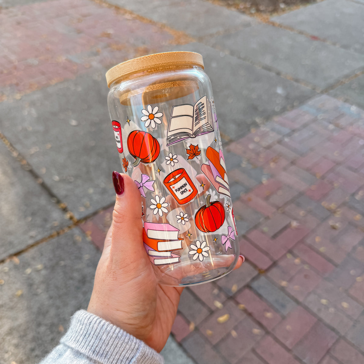 Cozy Autumn Can Glass