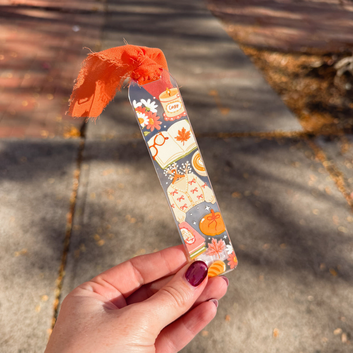 Cute Fall Reading Bookmark