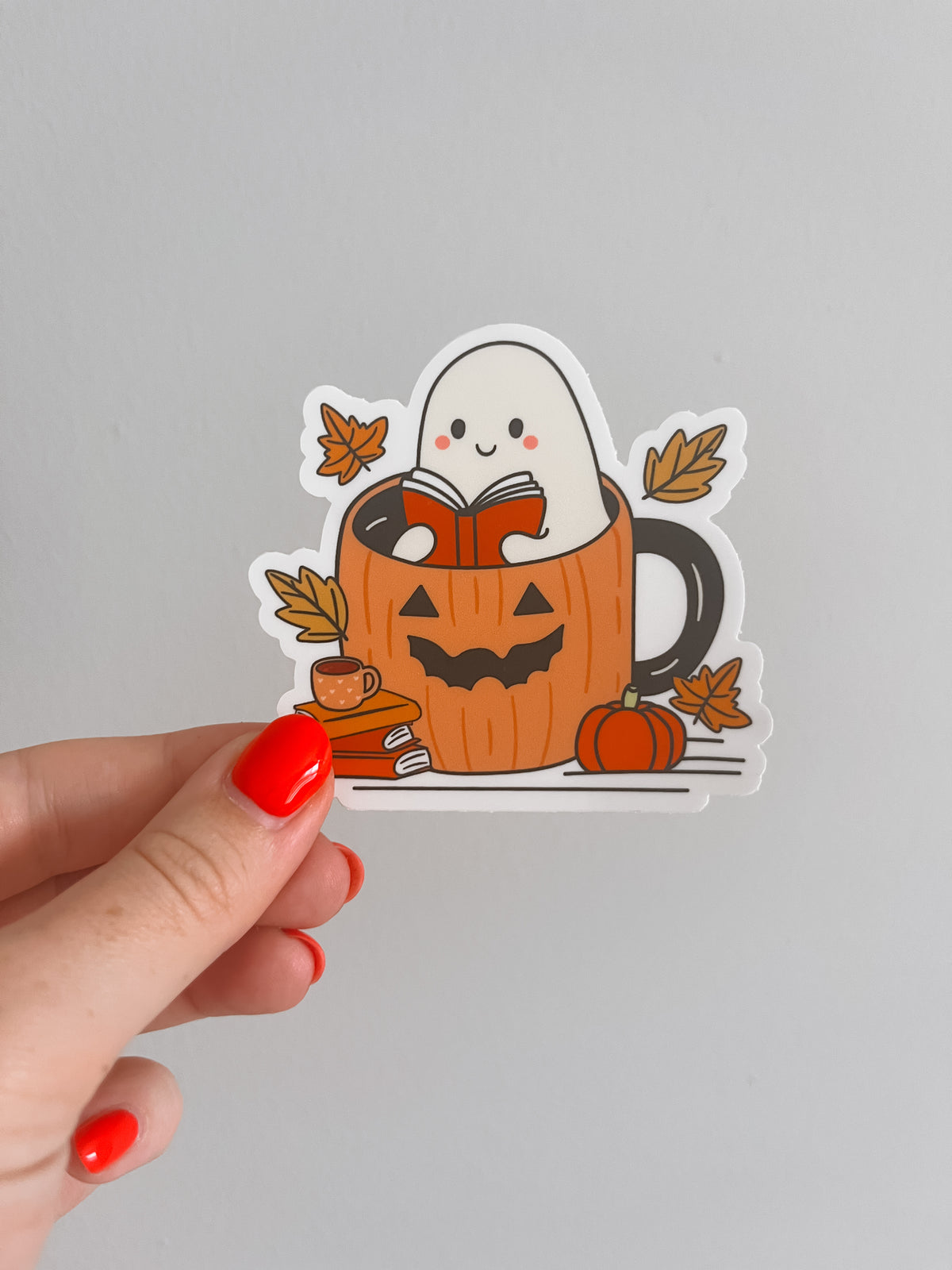 Cozy Reading Ghost Sticker