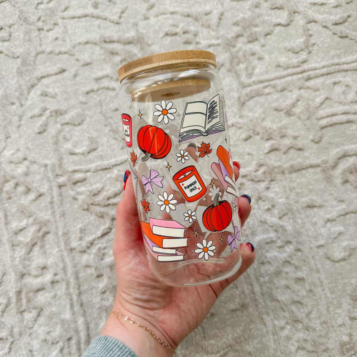 Cozy Autumn Can Glass