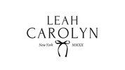 Logo of Leah Carolyn with a bow design on a white background
