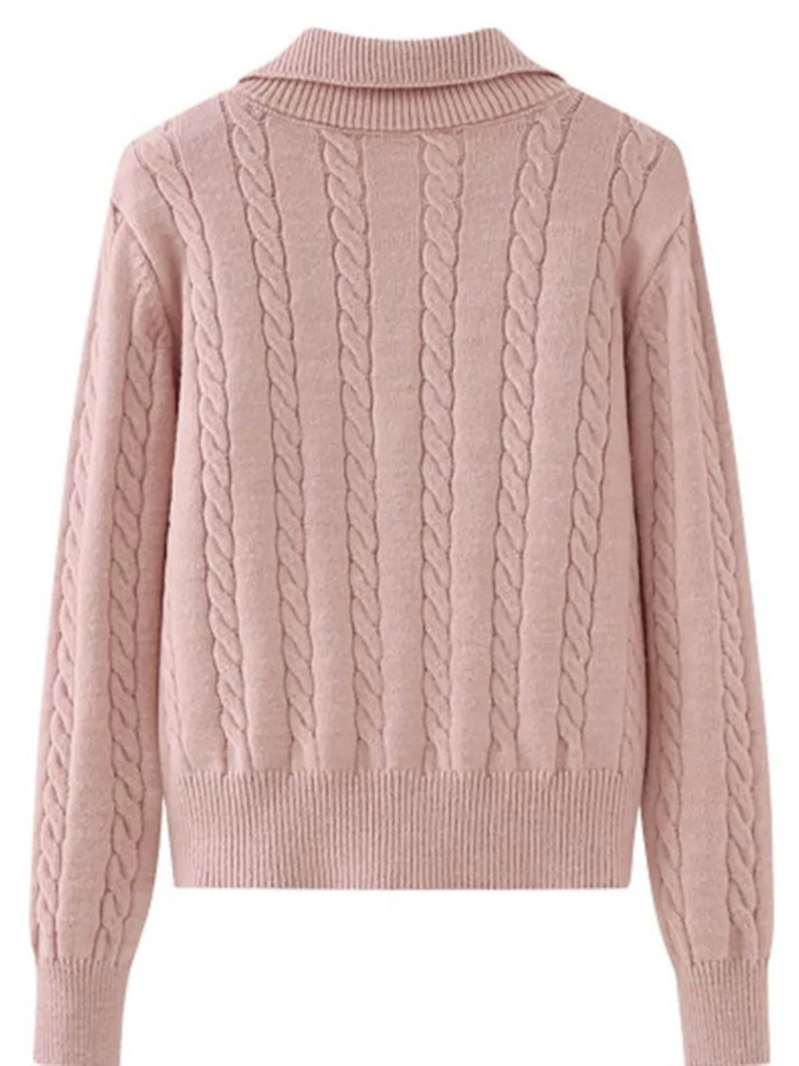 Lena Cable-Knit Half Zip Sweater