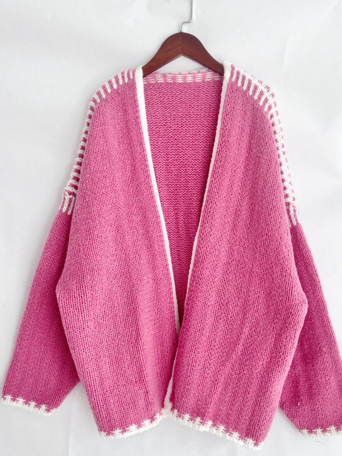 Sugarplum Contrast Open Front Cardigan