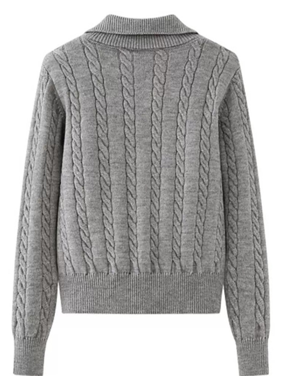 Lena Cable-Knit Half Zip Sweater