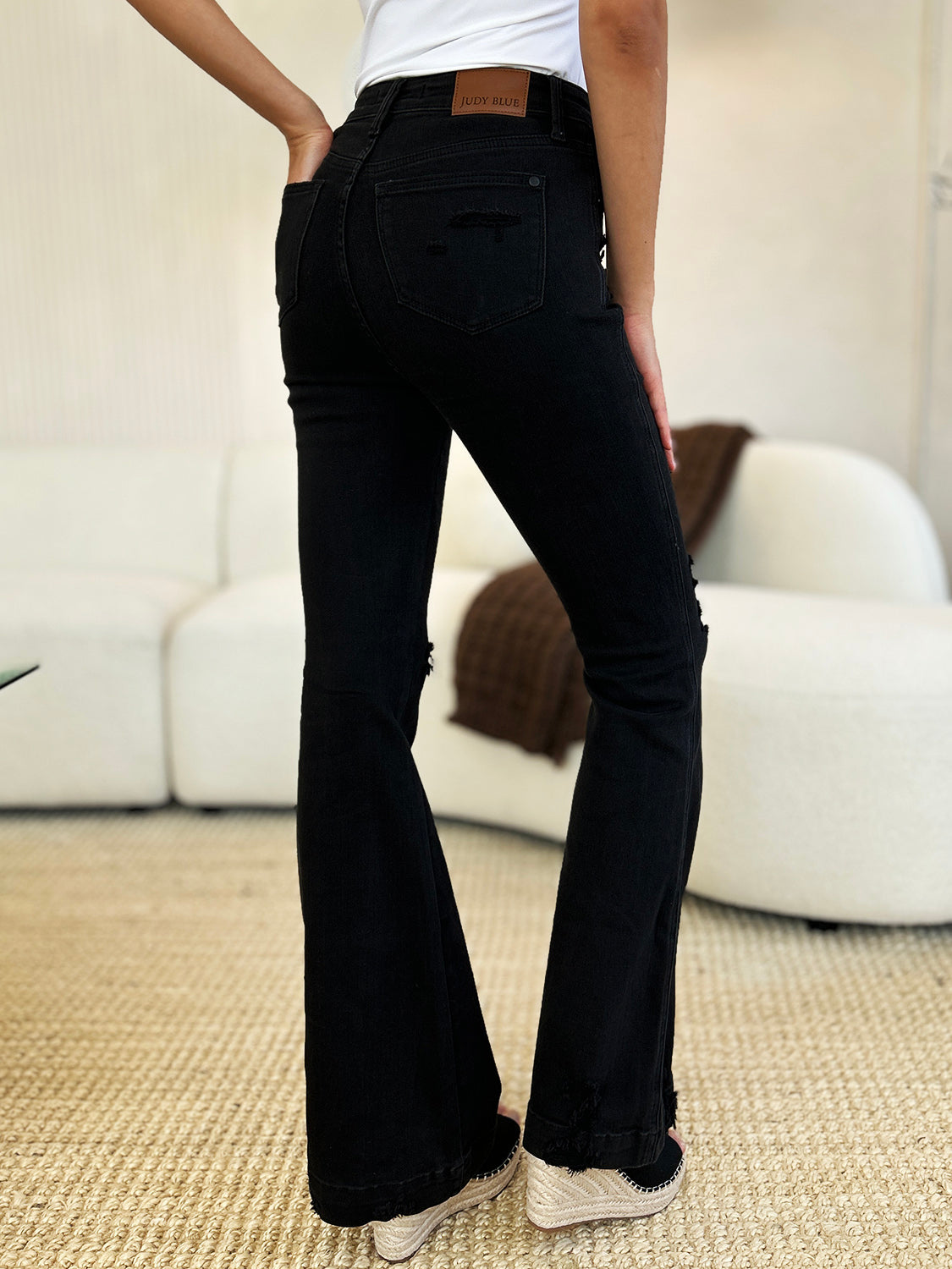 Mila High Waist Distressed Flare Jeans