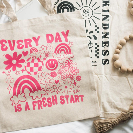 Everyday is a Fresh Start Tote Bag - Leah Carolyn Designs