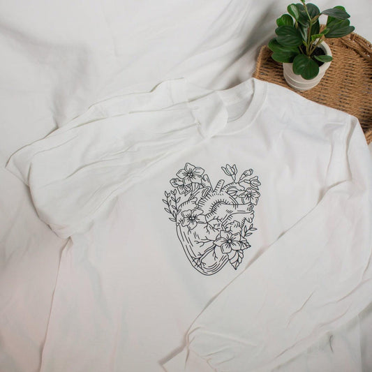 Blooming Heart Long Sleeve T-shirt - Leah Carolyn Designs