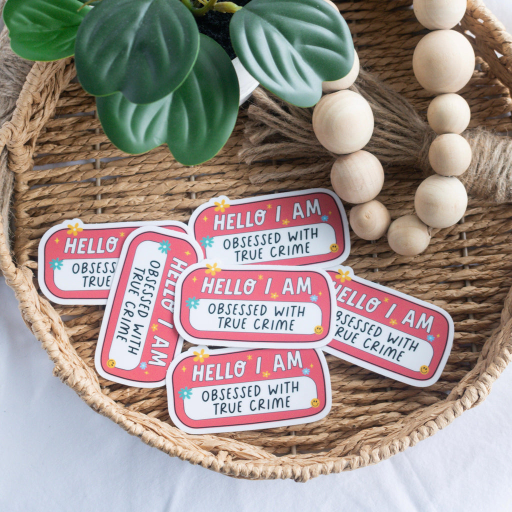 Addicted to True Crime Sticker - Leah Carolyn Designs